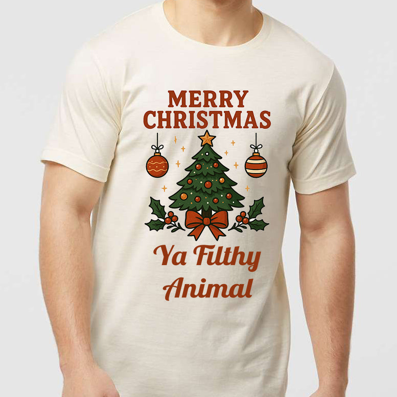 Merry Christmas Ya Filthy Animal Shirt, Christmas T-shirt