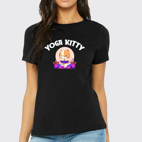 【CHANCECHANCE】YOGA KITTY T-SHIRT Amazon.com: Hello Kitty Yoga Peace Love Lotus Meditation T