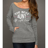 Best Aunt of All Time Eco Off Shoulder Sweatshirt