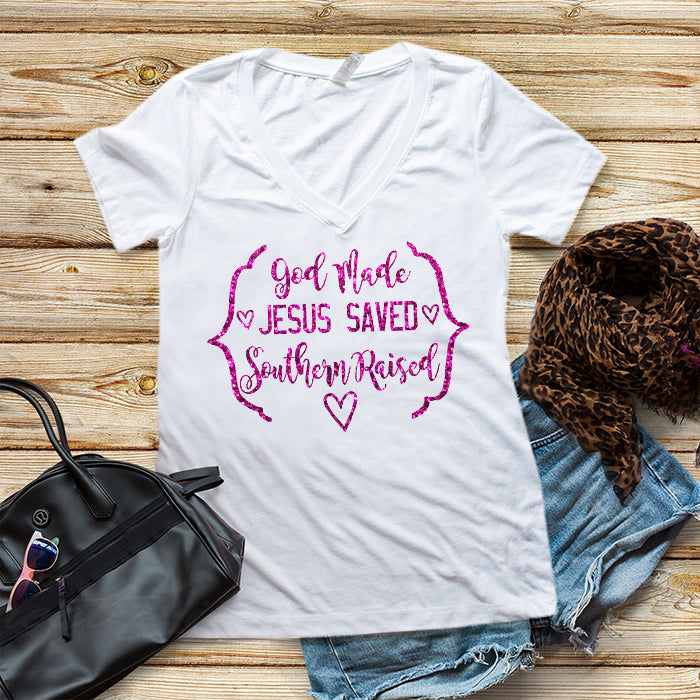 God Made Southern Raised V-neck Shirt
